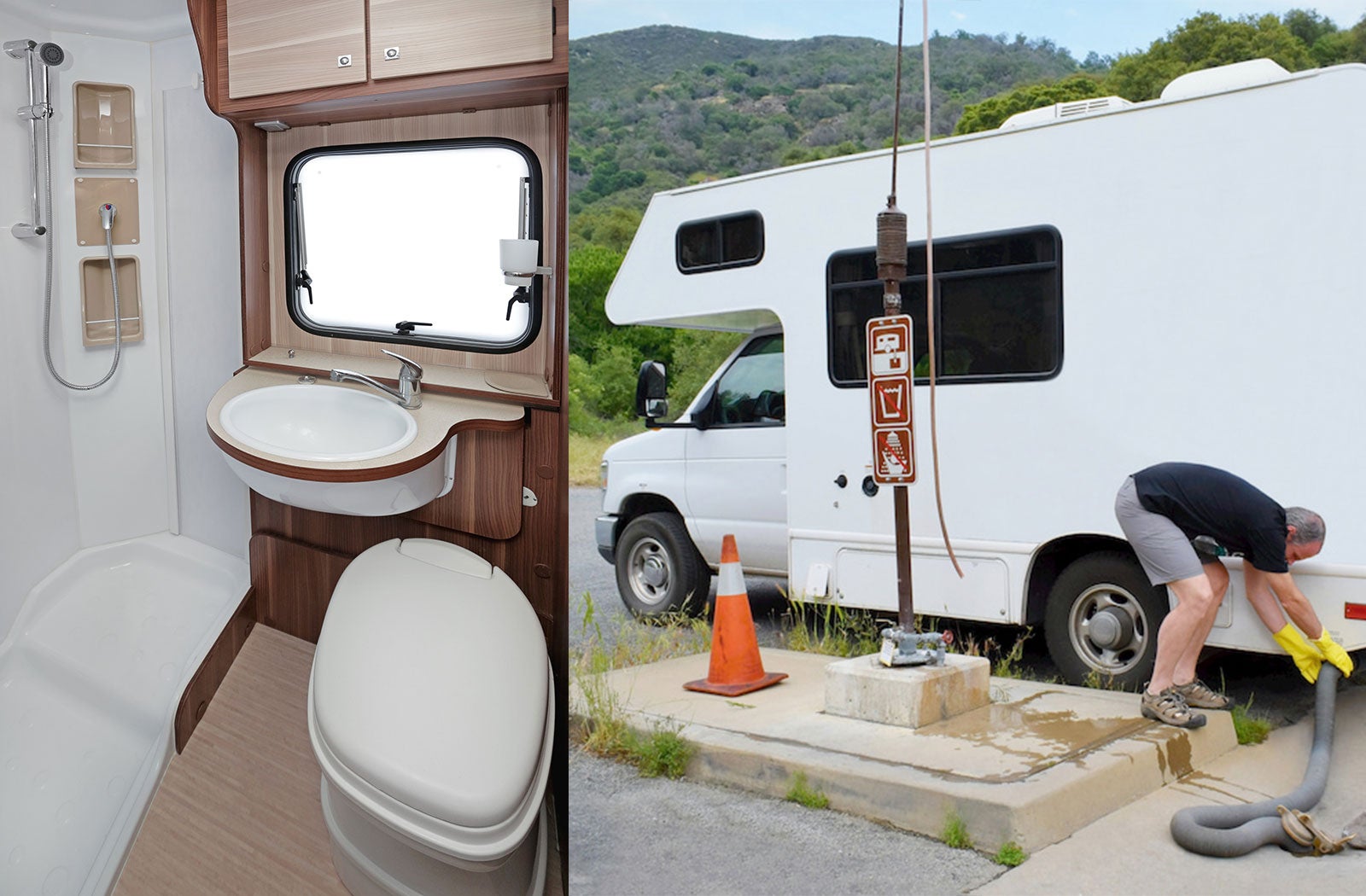 Portable RV/camper toilet and holding tank setup in Rolla, Missouri